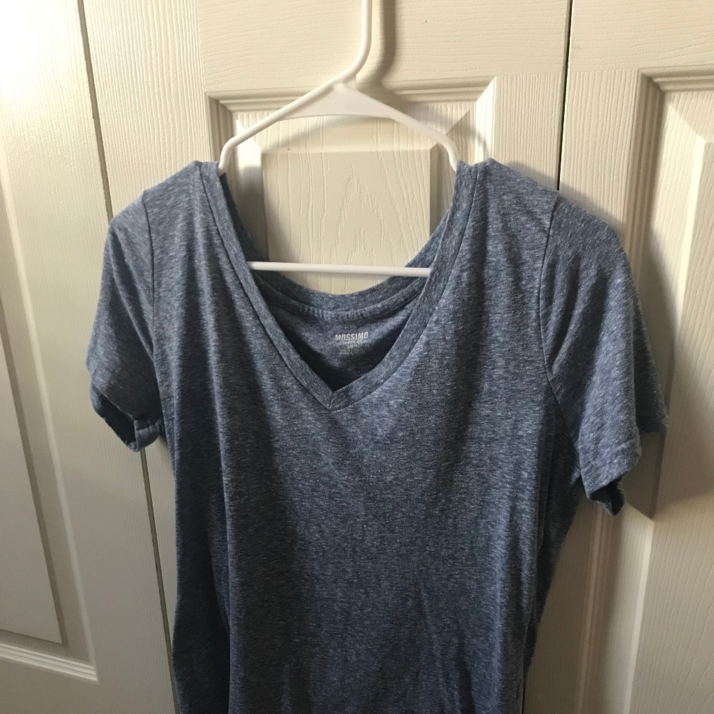 Blue short sleeve v neck